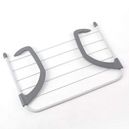 Sabmall Foldable Balcony Clothes Towels Drying Rack Hanging Stand for Bathroom Windowsill Guardrail Corridor